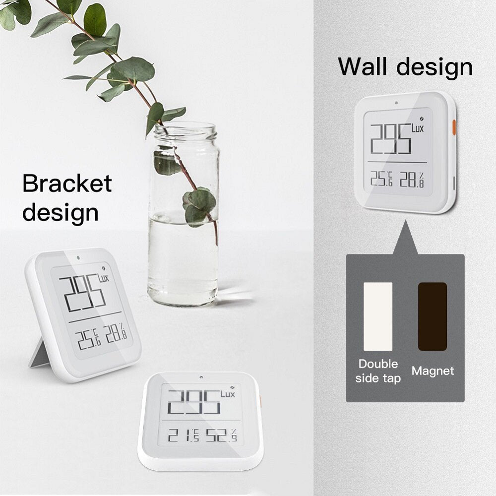 LCD Display Intelligent Battery Powered Light Sensing Temperature and Humidity Sensor