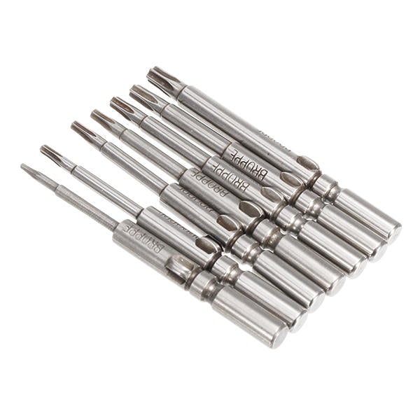 7Pcs 801 T6-T20 Torx Screwdriver Bit Set 5mm Round Shank Electric Screwdriver Bits