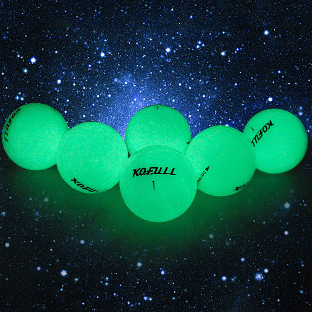 6 Pcs Luminous Golf Balls Lasting Bright Night Golf Balls with Mini LED Flashlight Team Sport