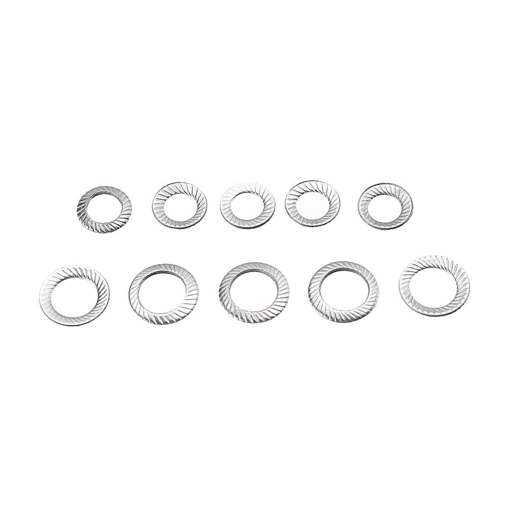 100Pcs M3 M4 Stainless Steel Double-sided Tooth Washers Ribbed Safety Spring Lock Anti-slip Washer