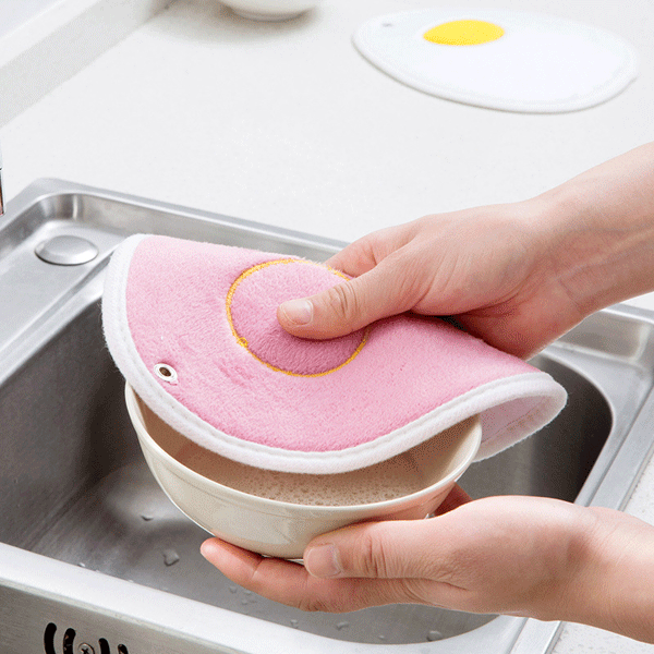 Hang Thickness Bibulous Dishcloth Heat Resistant Coaster Dry Hand Dish Cleaning Towel