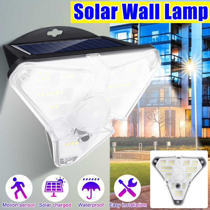 LED Solar Human Body Induction Wall Lamp Smart Light Control Outdoor Flood Light Household Garden Light