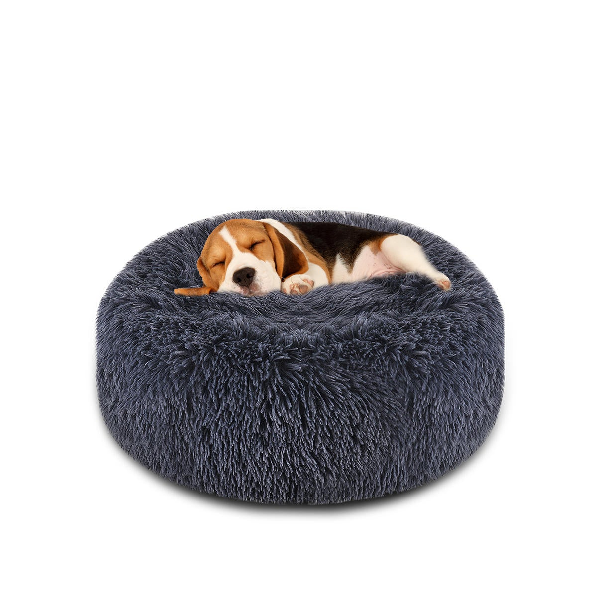 Dog Pet Bed Cat Bed Fau* Fur Cuddler Round Comfortable Size Ultra Soft Calming Bed for Dogs and Cats Self Warming Indoor Snooze Sleeping Cushion Bed