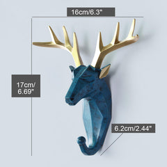 Simple 3D Coat Hook Holder Creative Animals Head Hanger Wall Mounted Craft