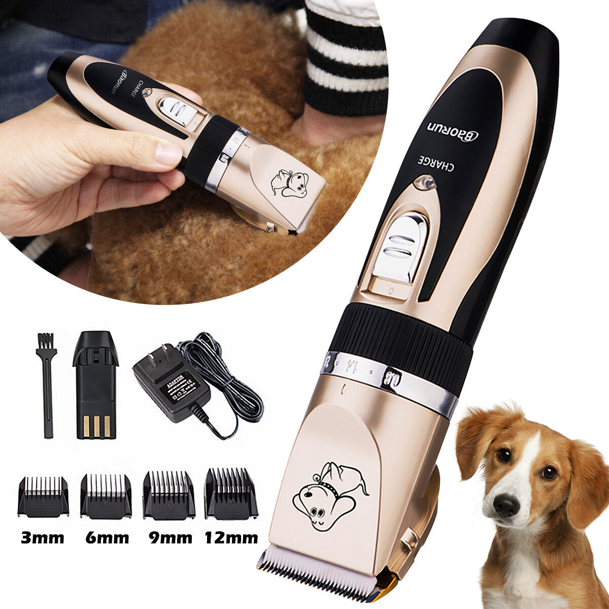 Pet Electric Clippers,Pevrosd Professional Mute Grooming Kit Animal Pet Cat Dog Hair Trimmer Clipper Shaver