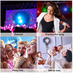 Wireless Microphone 2*13W Stereo DSP Noise Reduction bluetooth Speaker 2600mAh TF Card Luminous Karaoke Mic Recorder for K Songs KTV