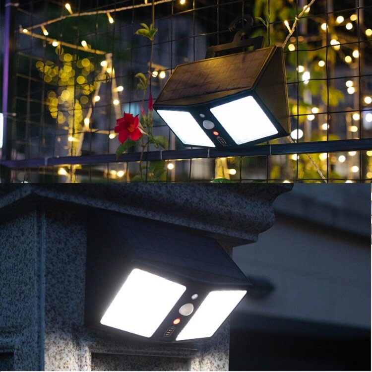 20W 360LED Waterproof Solar Light Human Sensor Outdoor Garden Security Wall Lamp + Remote Control