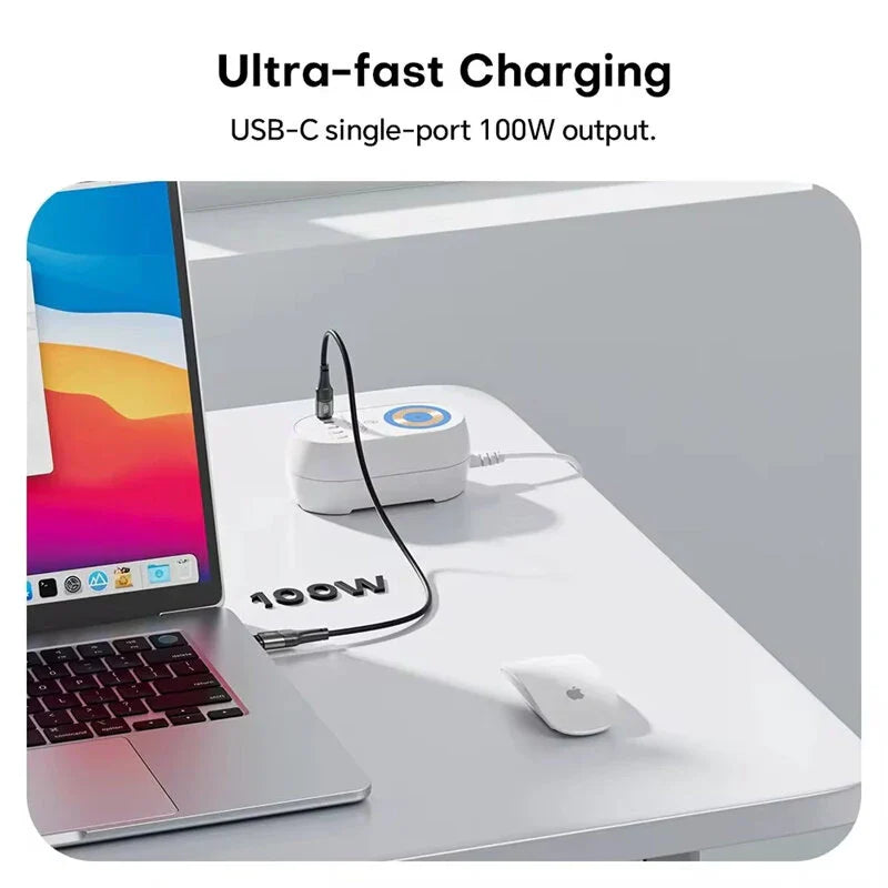 140W GaN 5-Port USB PD Charger with 15W Wireless Dock for iPhone, Samsung, Laptops & Tablets