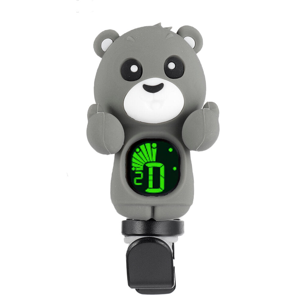 Acoustic Guitar Tuner Cute Cartoon Bear Clip-on Tuner Lcd Display for Guitar B Ukulele Violin Easy to Use