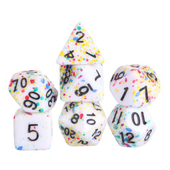 7Pcs Acrylic Polyhedral Dice Set Colorful Board Game Multisided Dices Gadget