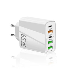 65W 5-Port USB PD Charger, Fast Charging Wall Adapter, EU Plug for iPhone, Samsung, Redmi, Oppo