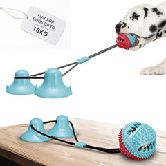 Dog Chew Toys Dog Rope Ball Pull Toy with Double Suction Cup Multi-functional Interactive Dog Tug of War Toy Pet Aggressive Chewers with Teeth Cleaning and Food Dispensing Features