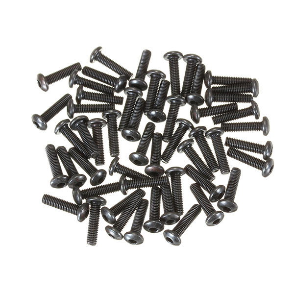 M3CH10 50Pcs M3 Carbon Steel Hex Socket Button Round Head Cap Screws Bolts 4-20mm Optional Length