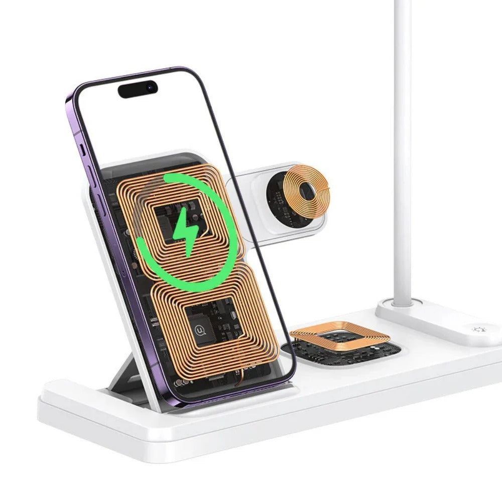 Fast Wireless Charger & Table Lamp for Qi-enabled Phones, iPhone, Samsung, Xiaomi, AirPods, Smart Watch