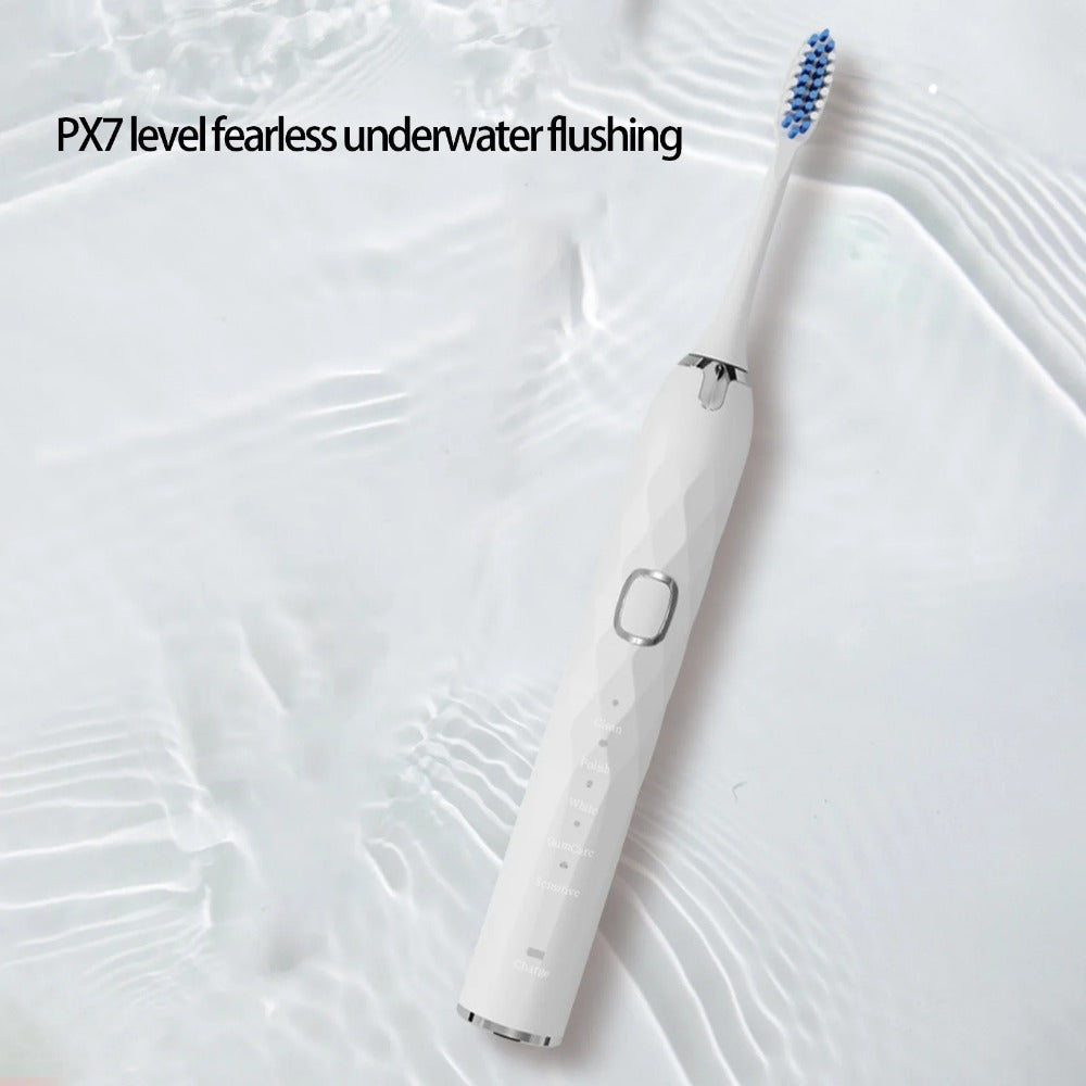 Electric Toothbrush Set - 5 Modes, IPX7 Waterproof, 5 Soft Heads for Adults & Kids