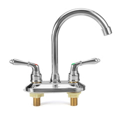 Modern Chrome Cold Hot Water Double Sink Mixer Tap Bathroom Kitchen Basin Faucet