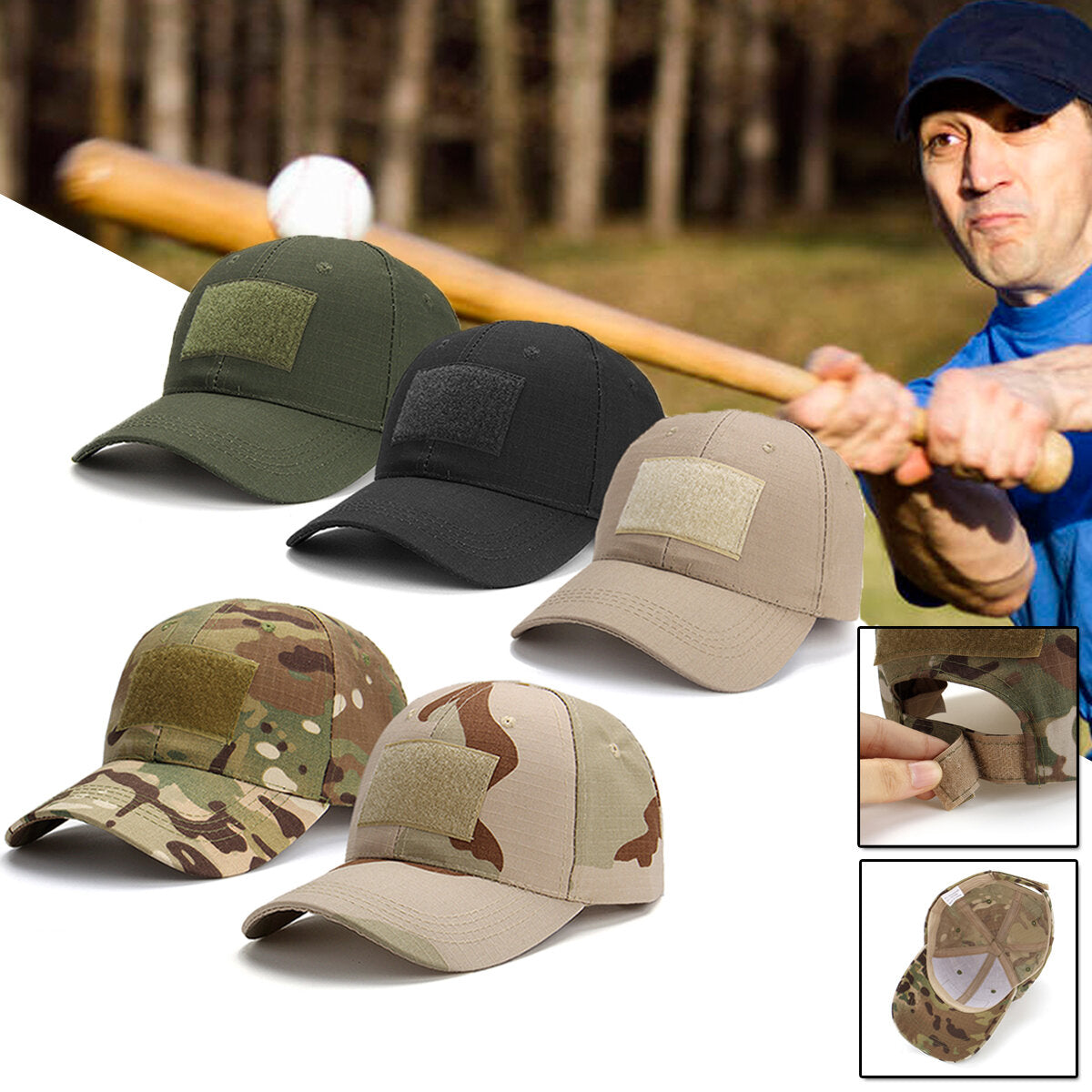 Unisex Camouflage Cap Baseball Cap Adjustable Army Military Operator Hats Men Women Adult Size