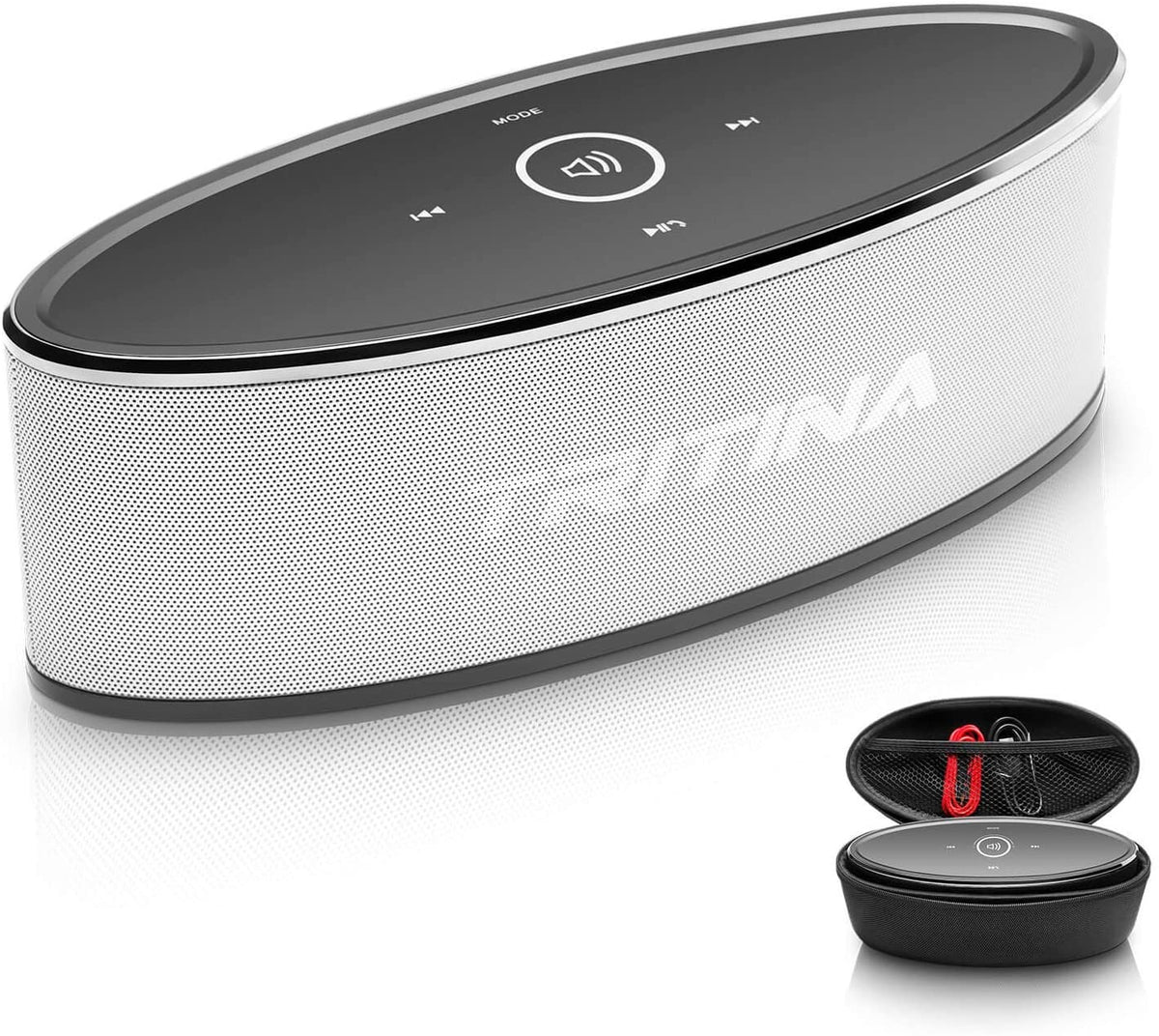 Tritina Bluetooth Wireless Speaker with HD Stereo Sound, Touch Controls, LED Lights, Built-in Mic for Hands-free Calls, TF Card & AUX Support