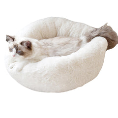 Donut Plush Small Dog Cat Beds Warm Soft Pet House Nest With Pillow Cave Pet Bed