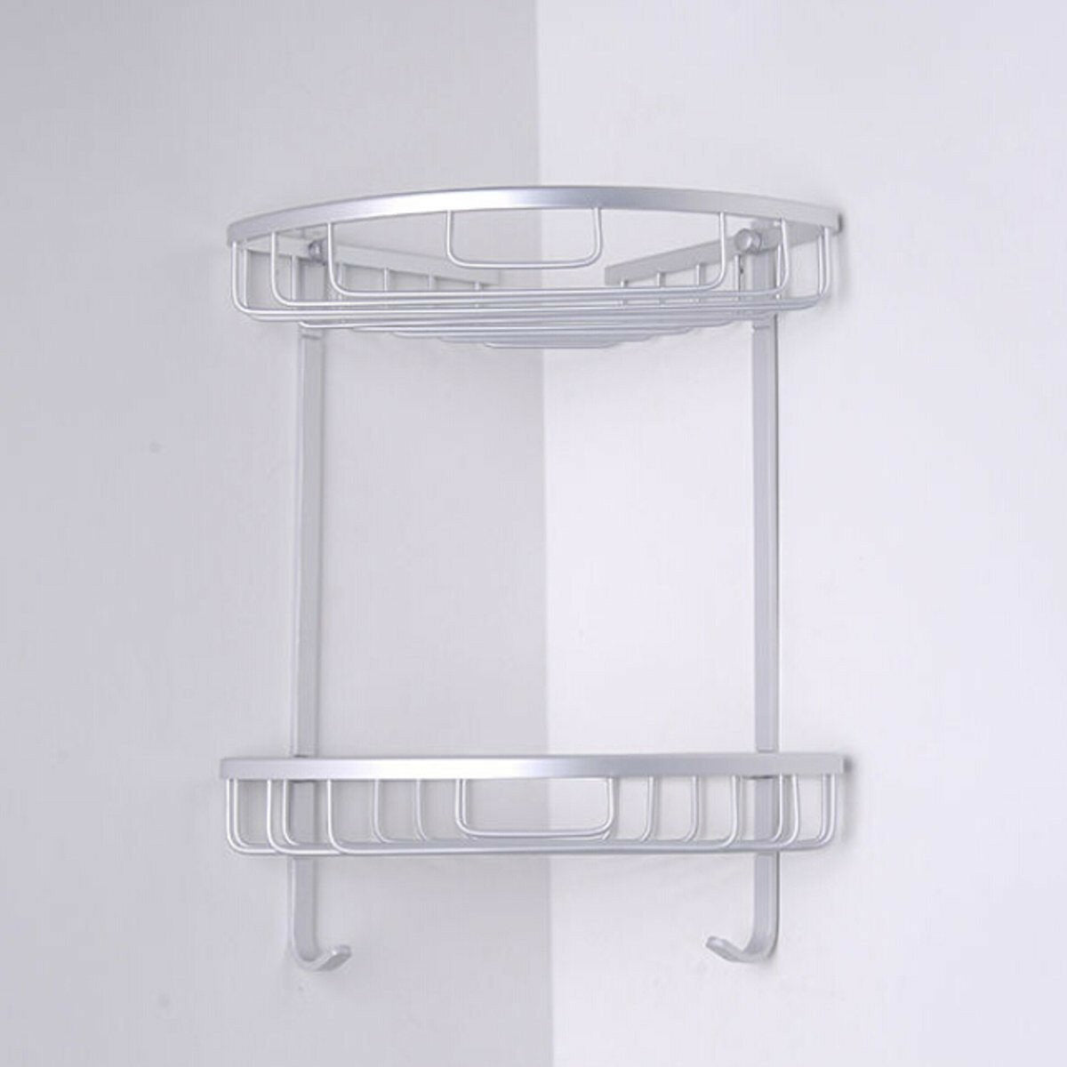 1/2/3 Layers Aluminium Wall Mounted Bathroom Corner Shower Caddies Storage Shelf Rack Holder