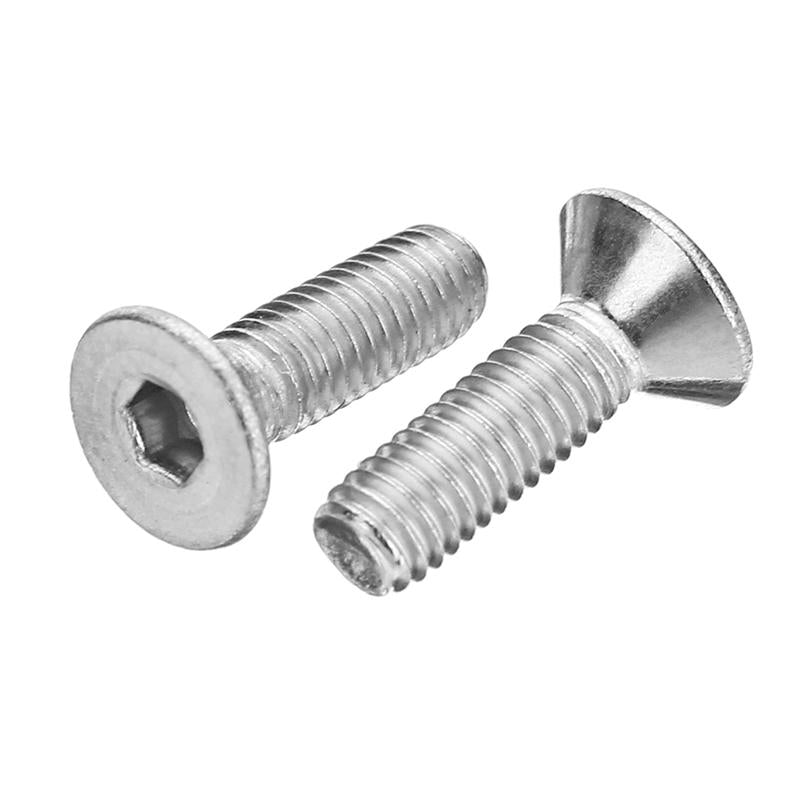 M3SH7 50Pcs M3 Stainless Steel Hex Socket Flat Head Countersunk Screws Bolts 4-12mm Length