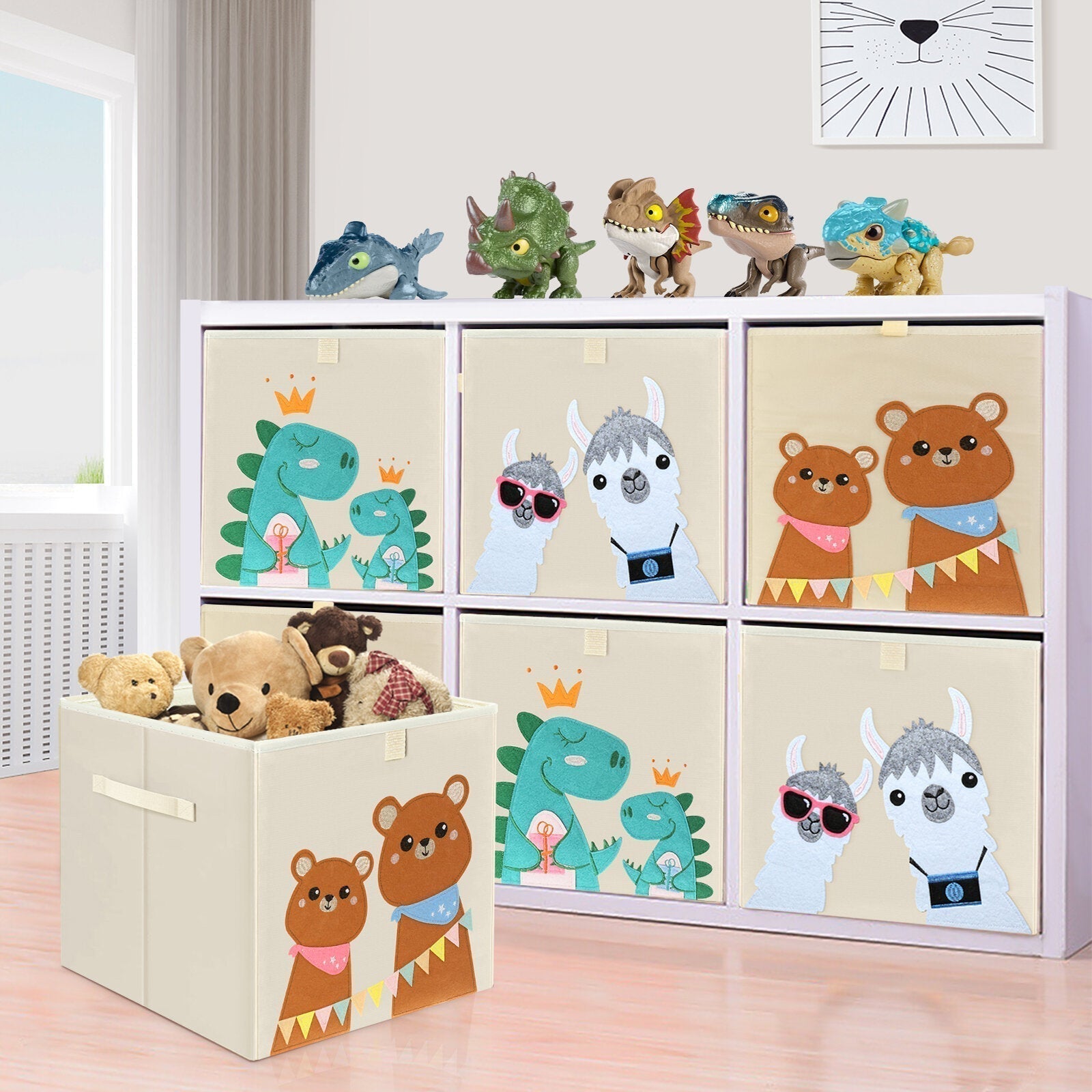 Oxford Cloth Cartoon Animal Toy Storage Bag Waterproof Environmental Anti-mold Storage Box