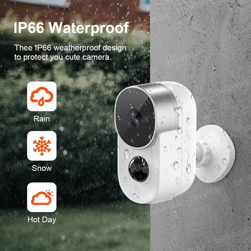 1080P 2MP WiFi IP Camera AI PIR Motion Sensor Derection 2-way Audio Battery Powered Security CCTV Cam Outdoor Waterproof