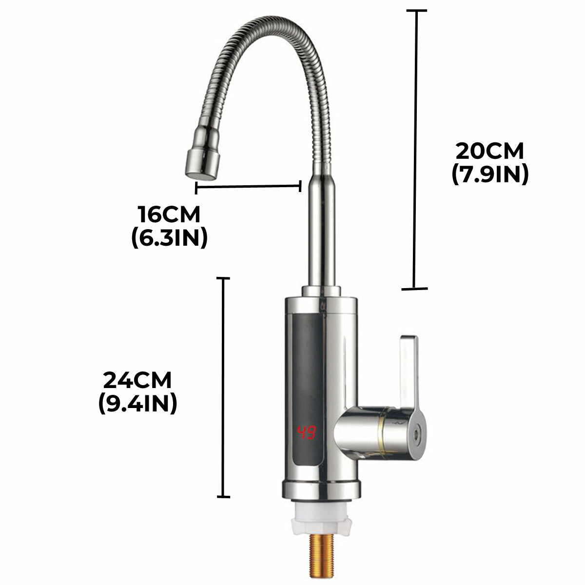 Electric Heating Faucet 2S Heating LED Ambient Light Temperature Display Instant Hot Water Tap3300W