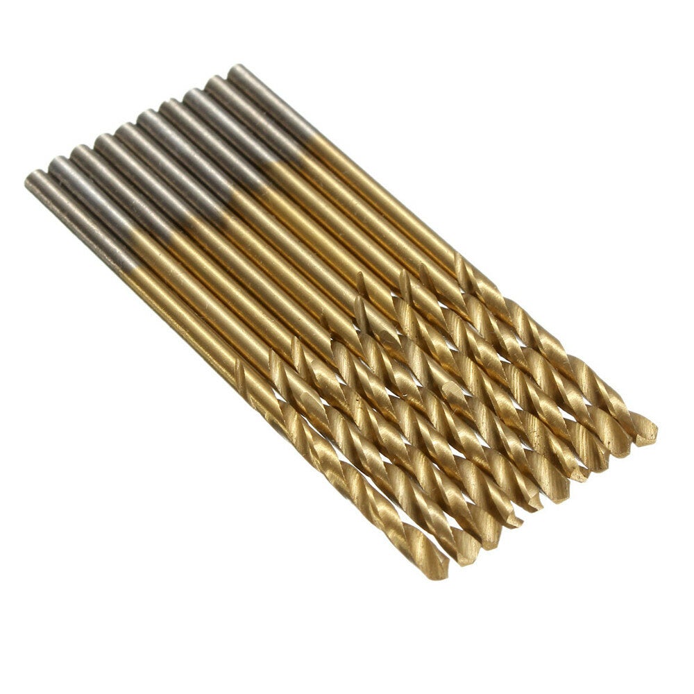 50PCS 1/1.5/2/2.5/3mm HSS Titanium Coated Twist Drill Bits High Speed Steel Drill Bit Set