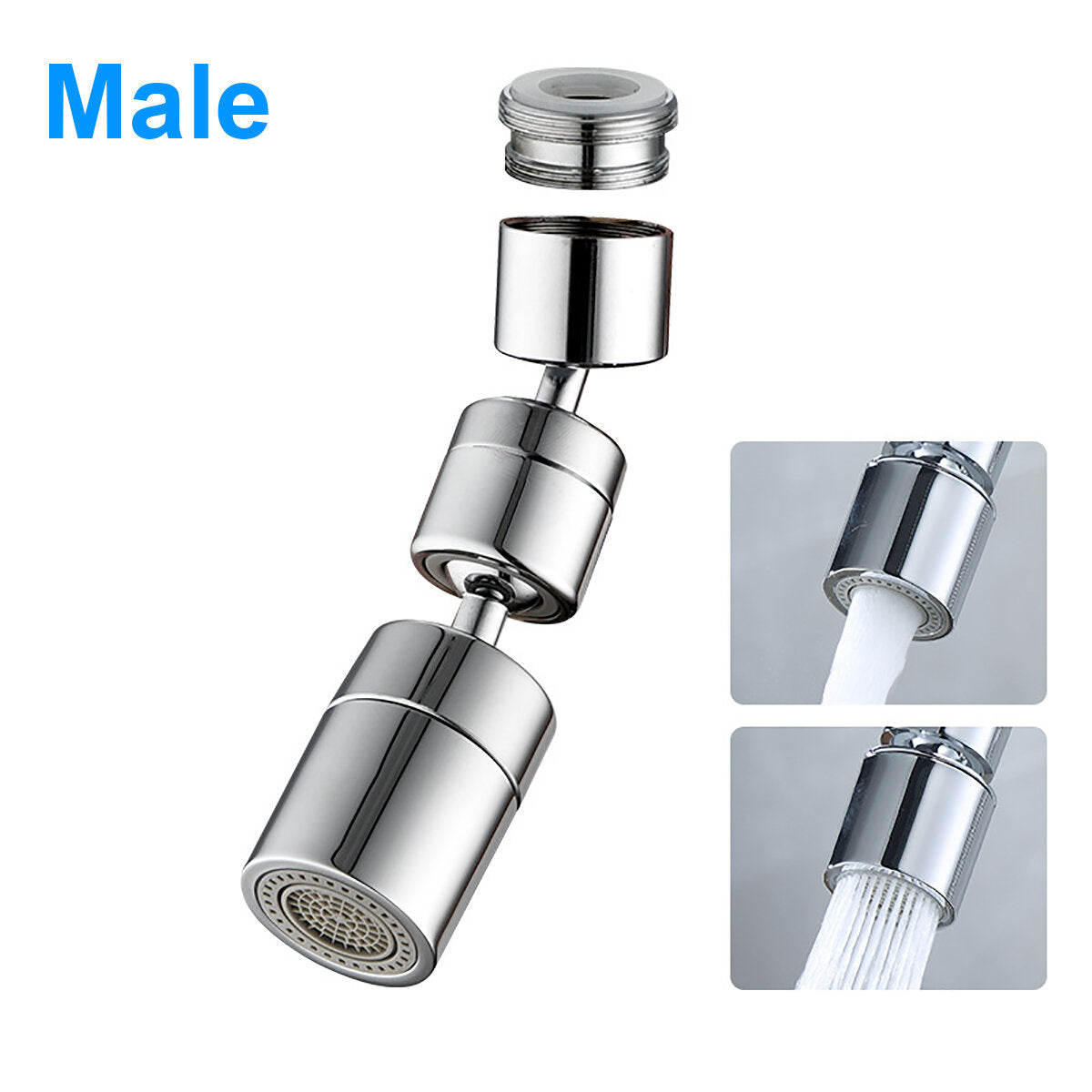Sink Faucet Aerator 1080 Degree Swivel Universal Splash Filter Faucets Extender Bubbler Attachment For Eye Flush Face Wash And Gargle