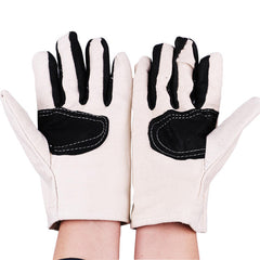 Double Layer Canvas Work Welding Gloves Wearproof Security Labor Protection Gloves Fitness