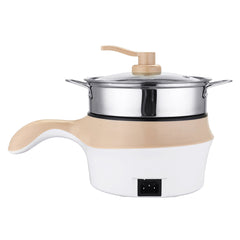 1.8L Double-Layer Stainless Steel Mini Electric Pot Pan Cooker Cooking Fry Stew