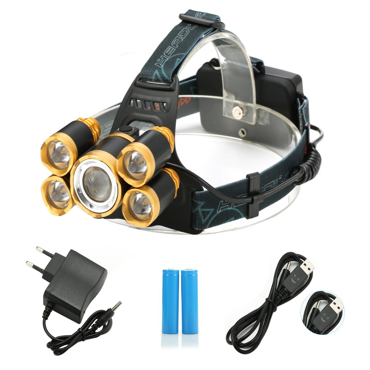8000LM Cycling Headlamp LED Lamp Beads Super Bright Rechargeable Outdoor Cycling Climbing Headlamp