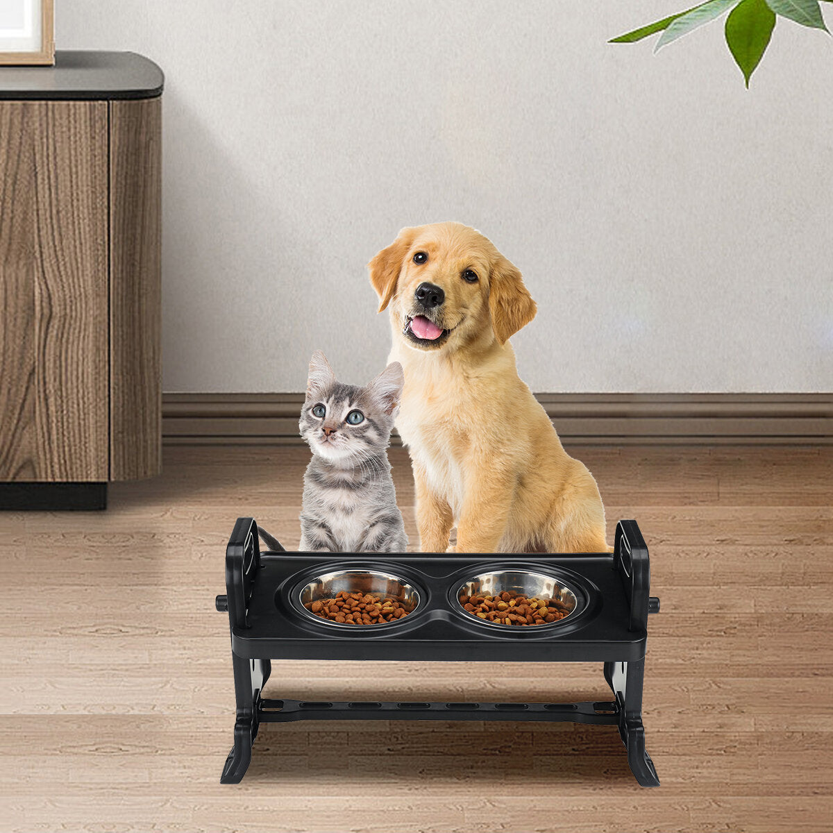 Dog Bowl Raised Elevated Double Dog Feeder for Food and Water Pet Supplies Cat Drinking Dishes