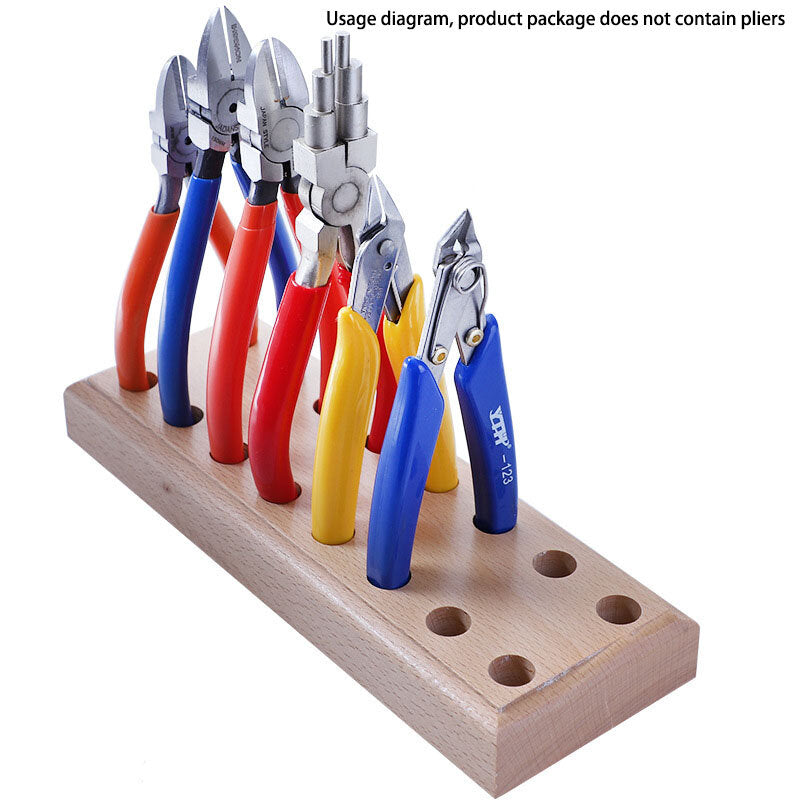 Pliers Pine Base With Eight Rows Of Holes Clock Repair Tools Diy Storage Wooden Base Tool