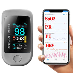 Boxym Smart bluetooth 5.1 Fingertip Pulse Oximeter HRV Heart-Rate Variability Meter Monitor APP Control Data Record Oximetro De Dedo Support Android IOS
