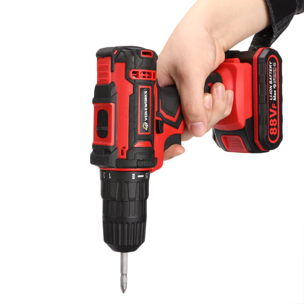 88VF 6000mAh Cordless Electric Drill Screwdriver + 30Pcs Accessories + 1/2Pcs Battery