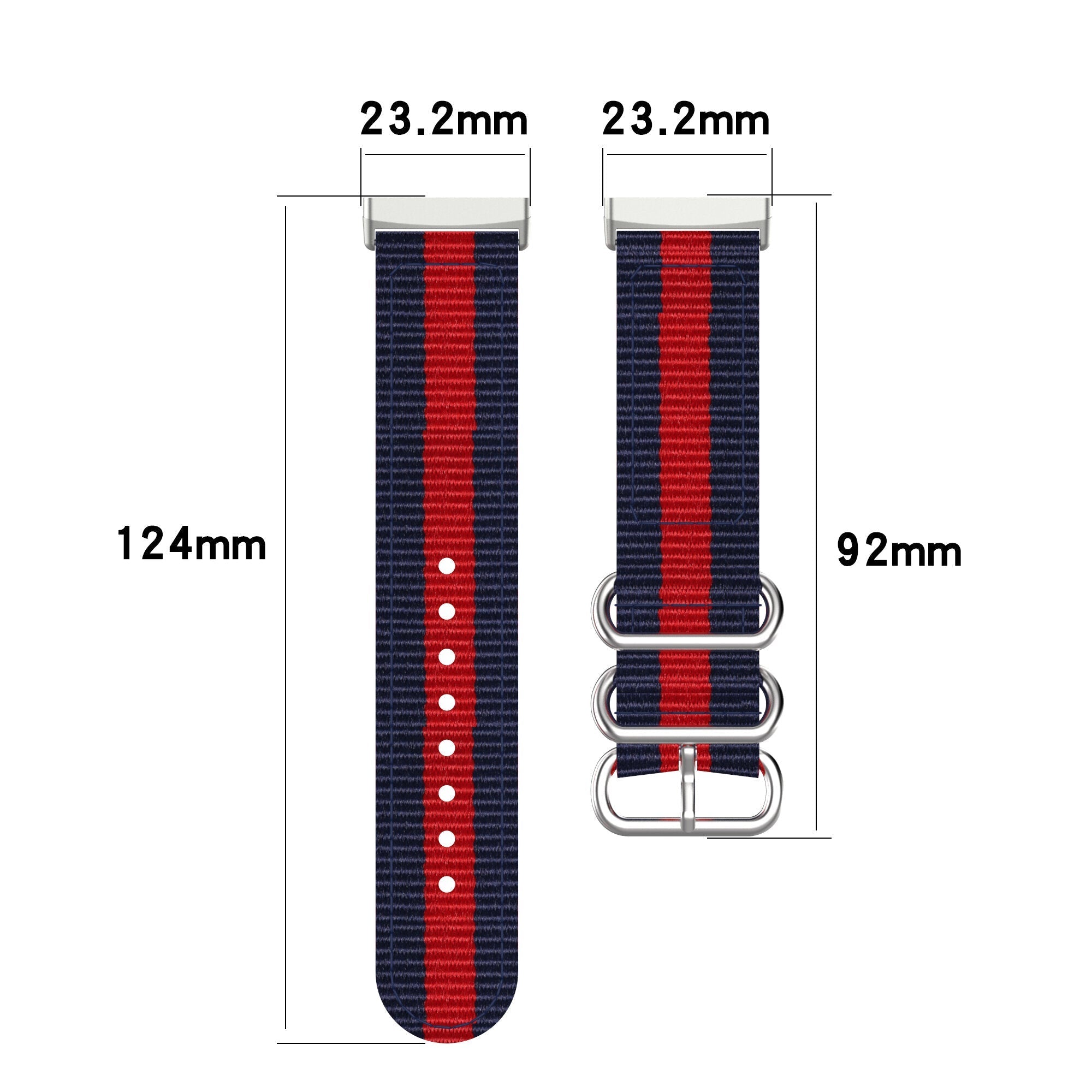 Colorful Sweatproof Canvas Watch Band Strap Replacement for Fitbit Versa3 / Sense