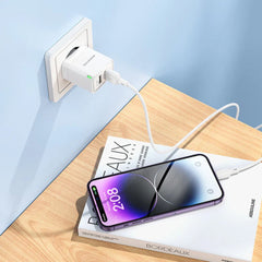 10.5W Dual USB-A Fast Charger EU Plug for iPhone, Hui, Samsung, Xiaomi