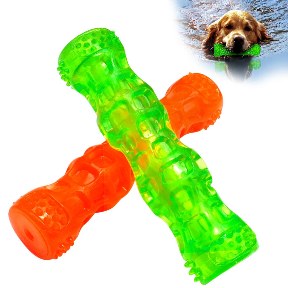 Dog Toys Bone Waterproof Squeak Sound Pet Toys Bite Resistant For Training Tooth Clean Interactive Pet Dog Chew Toy