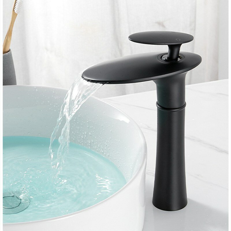 Waterfall Faucet Bathroom Basin Hot Cold Water Mixer Tap Brass Sink