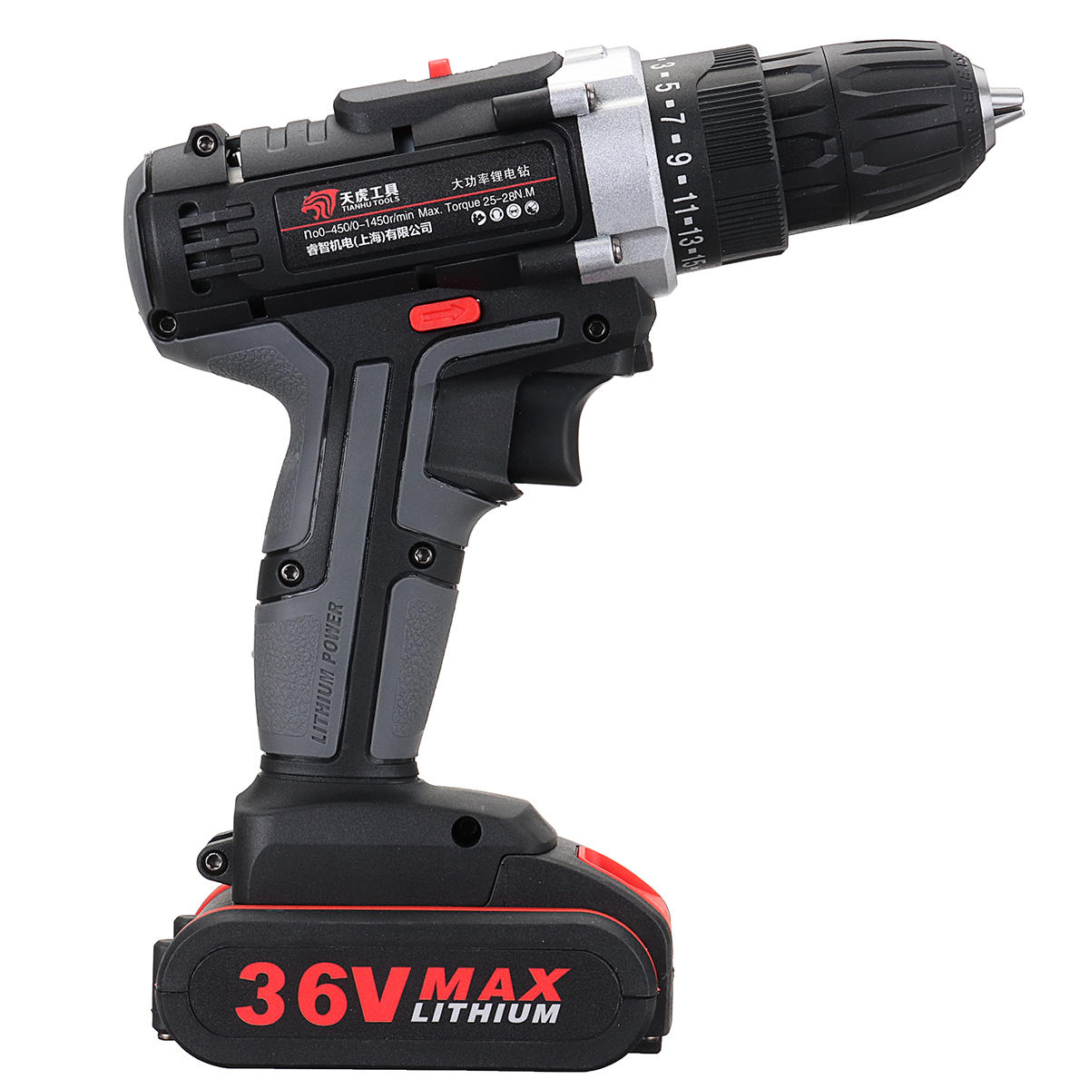 36V Electric Cordless Drill 28NM Brushless Screwdriver With LED Rechargeable Battery