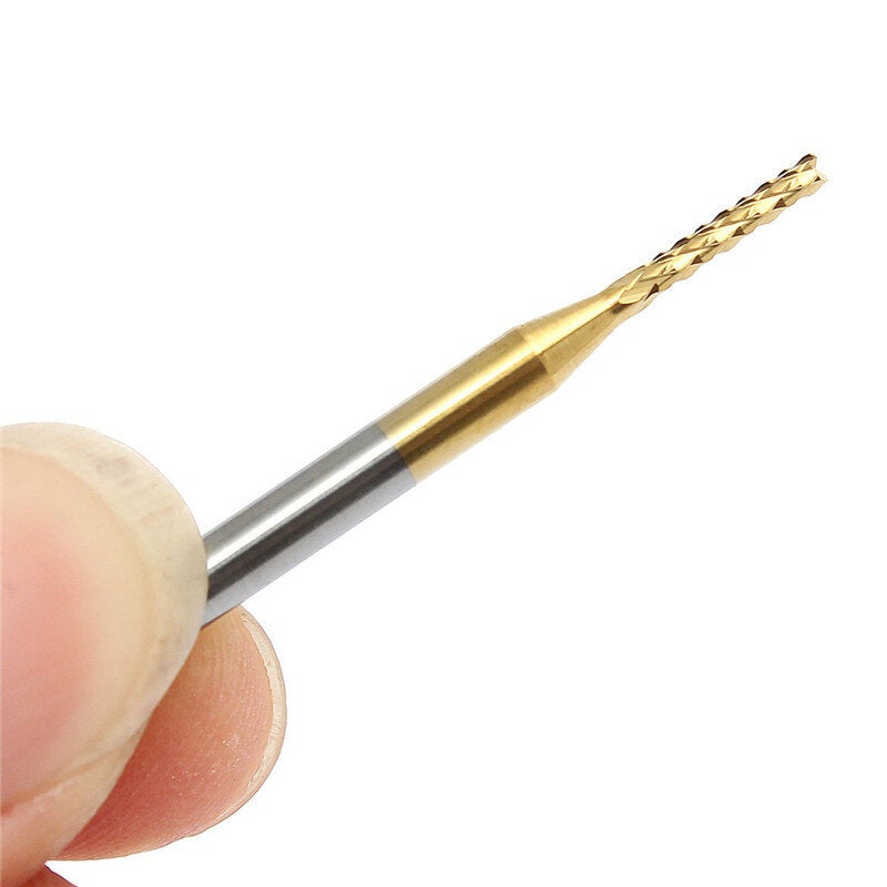 1.5mm Tungsten Steel Titanium Coat Carbide End Mill Cutter Engraving Bit CNC PCB Rotary Burr