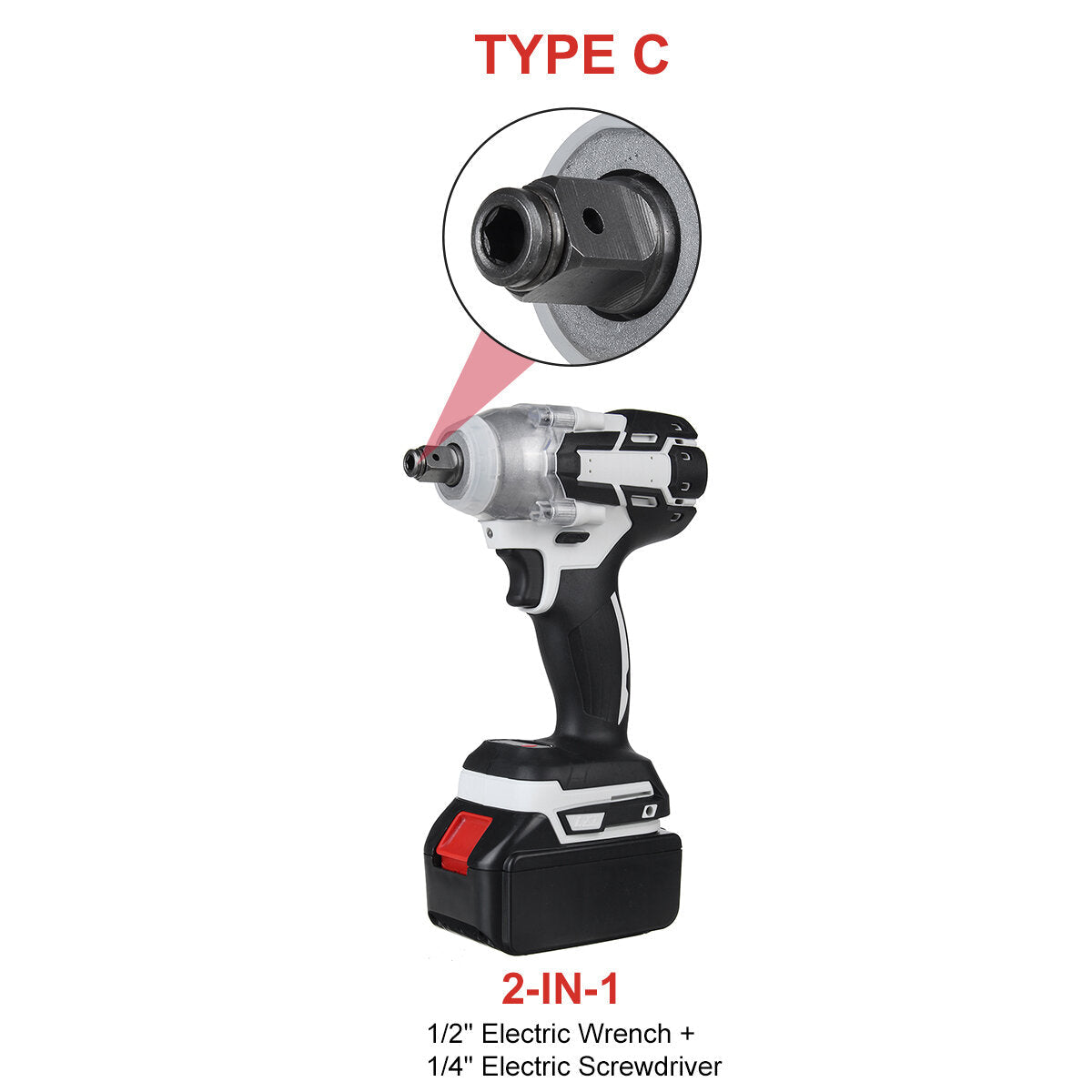 520N.m Brushless Cordless Electric Impact Wrench Screwdriver Power Tools