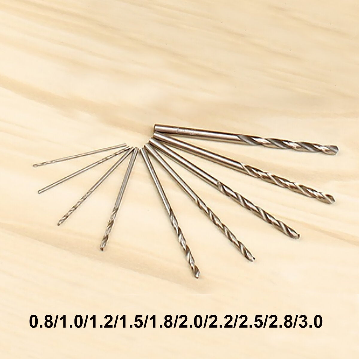 10Pcs Drill Bits Set Micro Hand Drill Mini Portable Small 0.8-3.0mm Carbon Steel Drilling Kit wood working Watch Making