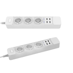 Smart WIFI App Control Power Strip with 3 EU Outlets Plug 4 USB Fast Charging Socket Work Power Outlet