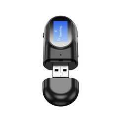 bluetooth 5.0 Car Kit Handsfree USB Audio Receiver Transmitter Adapter with LED Screen AUX Music Stereo Wireless