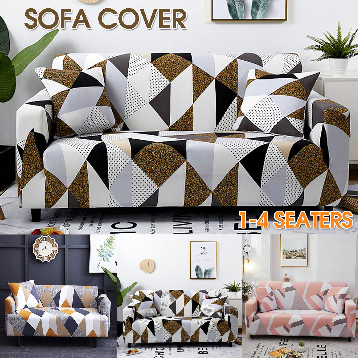 Universal Stretch Sofa Cover Slipcover Couch Protector for 1/2/3/4 Seaters