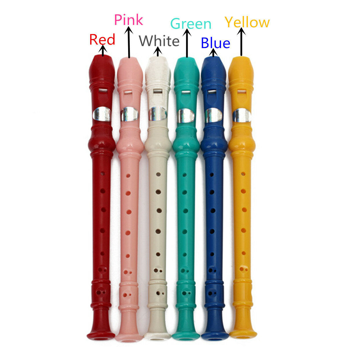 8 Hole Soprano Recorder Descant Kid Early Education Musical Instrument With Cleaning Rod and Black Storage Bag