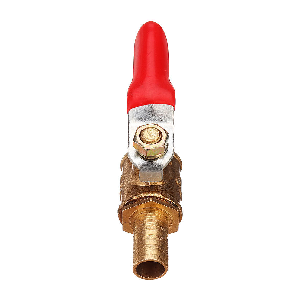 8/10mm Hose Barb Inline Brass Shutoff Mini Ball Valve Pipe Fitting 180 Handle Water Gas Fuel Line